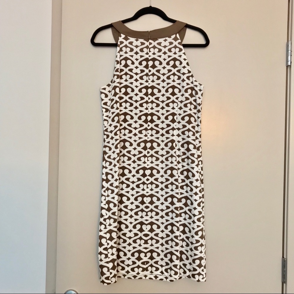 ✨ NWOT LOFT Brown & White Patterned Dress✨ - Picture 2 of 2